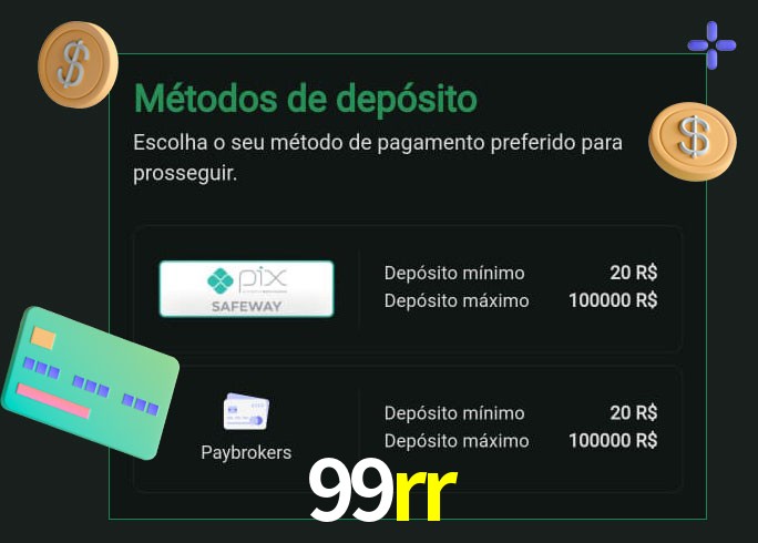 O cassino 99rr oferece uma grande variedade de métodos de pagamento